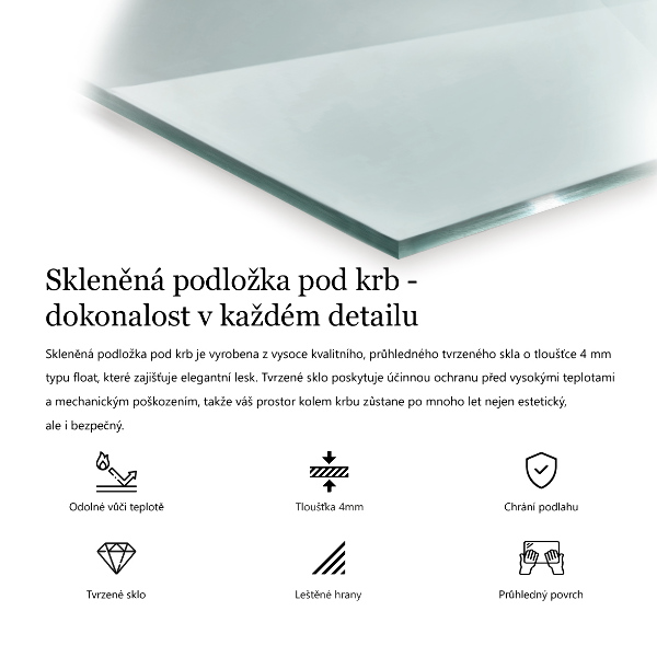 Sklo pod krbová kamna 100x70 cm