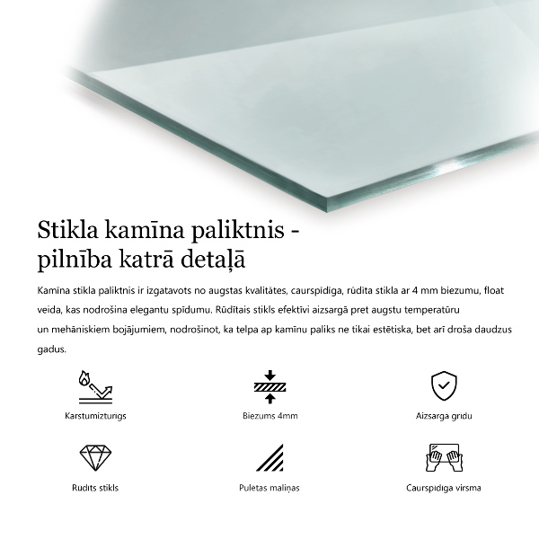 Sklo pod krbová kamna 120x80 cm