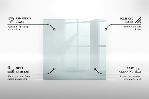 Sklo pod krbová kamna 120x80 cm