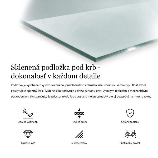 Sklo pod krbová kamna 80x60 cm