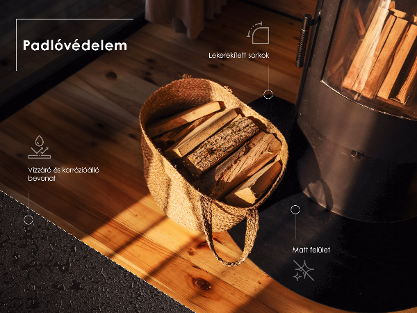 Podložka pod kamna z černého plechu 100x70 cm