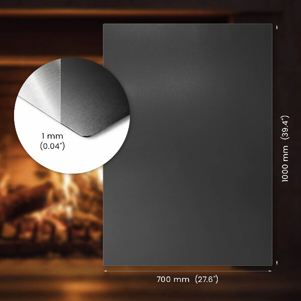 Podložka pod kamna z černého plechu 100x70 cm