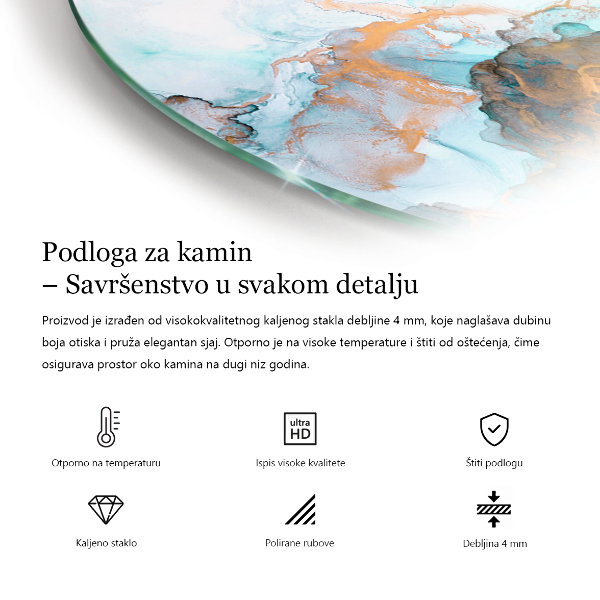 Sklo pod kamna Textura přírodního kamene