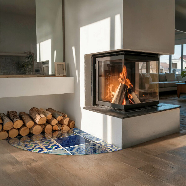 Sklo pod kamna Vzory keramických dlaždic