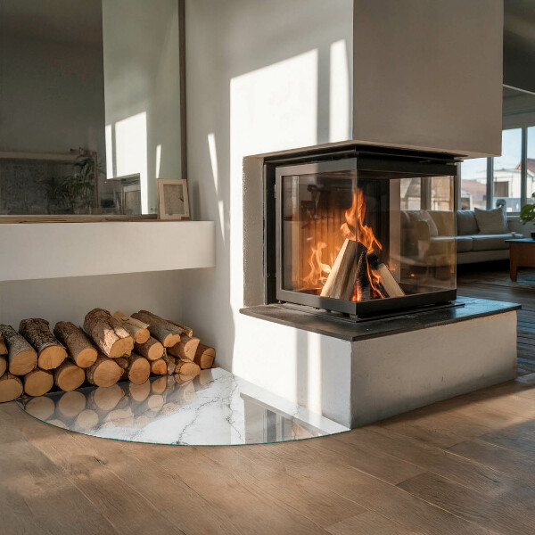 Sklo pod kamna Mramorový vzor s žilkami