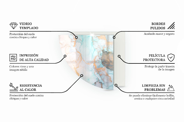 Sklo pod kamna Rez textura na kovu