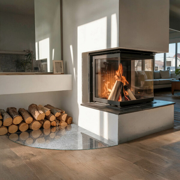 Sklo pod kamna Textura surového betonu