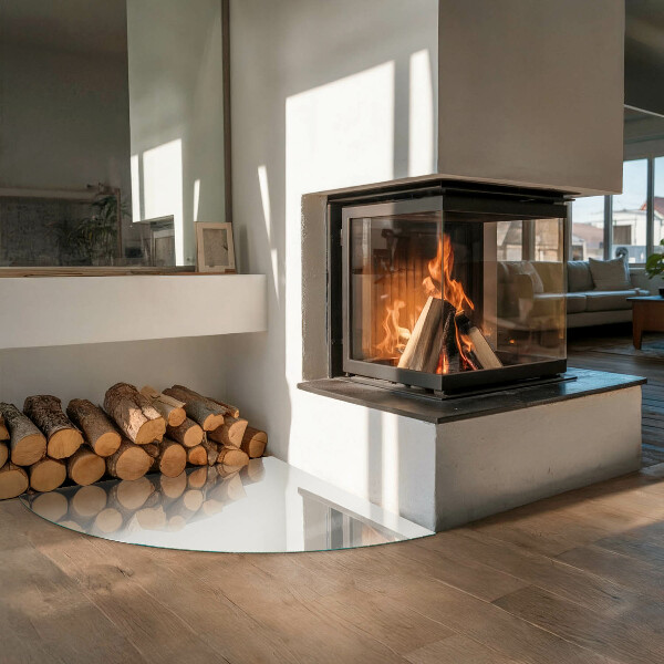 Sklo pod kamna Barva šedá