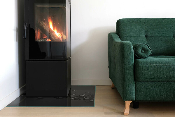 Čtvercové sklo před krb Abstraktní oblak pevných látek