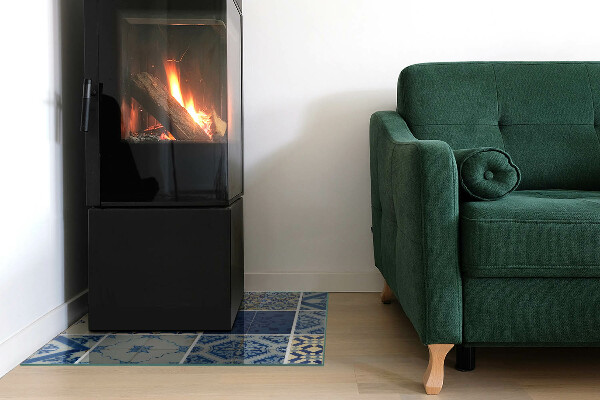 Čtvercové sklo před krb Vzory keramických dlaždic