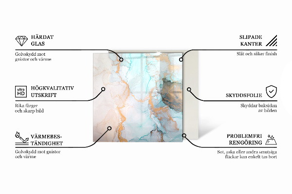 Čtvercové sklo před krb Abstraktní organický vzor