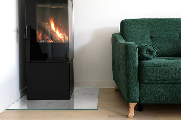 Čtvercové sklo před krb Mramorový vzor s žilkami