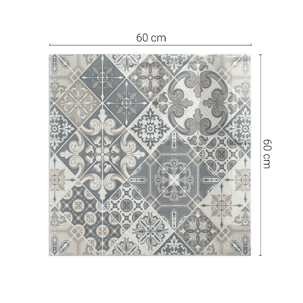 Čtvercové sklo před krb Dekorativní mozaikový vzor