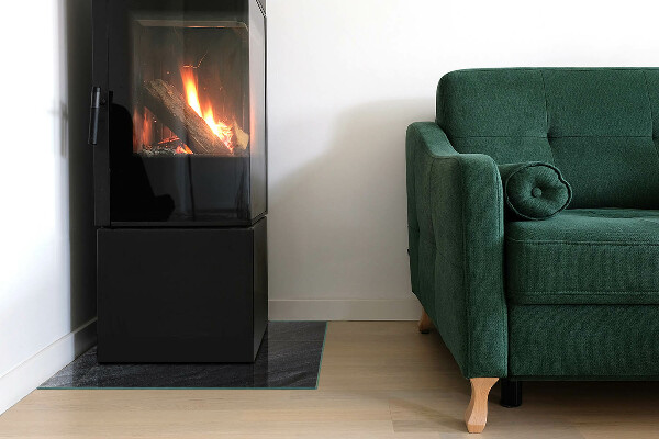 Čtvercové tvrzené sklo pod krbová kamna Textura povrchu kamene