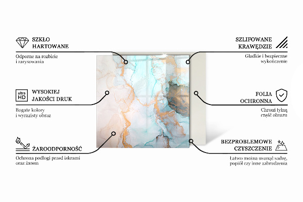 Čtvercové sklo před krb Abstraktní geometrický vzor