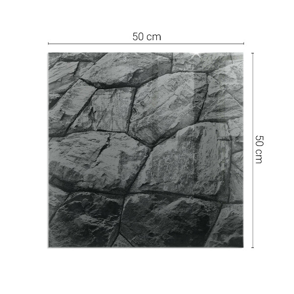 Čtvercové tvrzené sklo pod krbová kamna Vzor z přírodního kamene