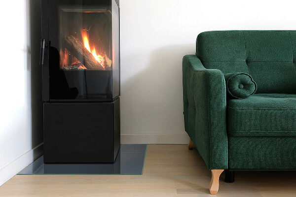 Čtvercové tvrzené sklo pod krbová kamna Barva: Tmavě modrá