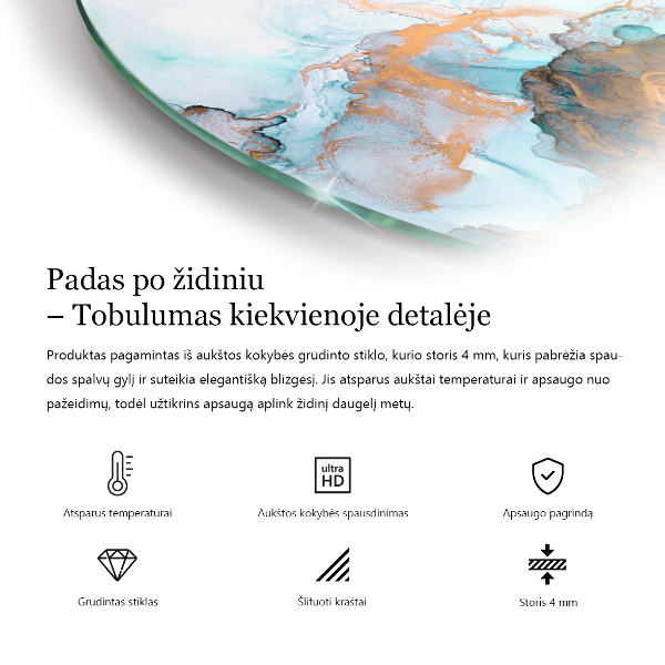 Nehořlavá podložka pod kamna Světlá textura dřeva