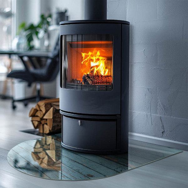 Nehořlavá podložka pod kamna Rustikální styl prken