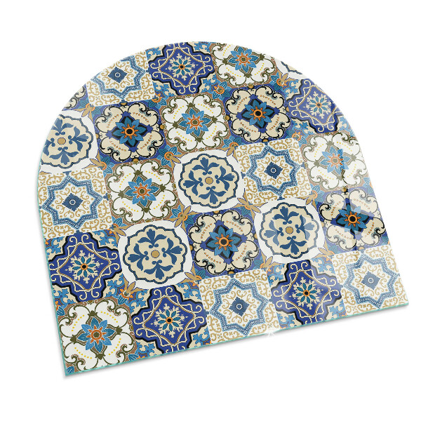 Nehořlavá podložka pod kamna Mozaikový vzor s květinami