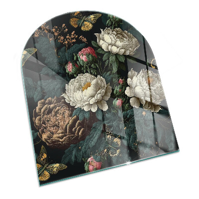 Nehořlavá podložka pod kamna Květinový vzor s motýly