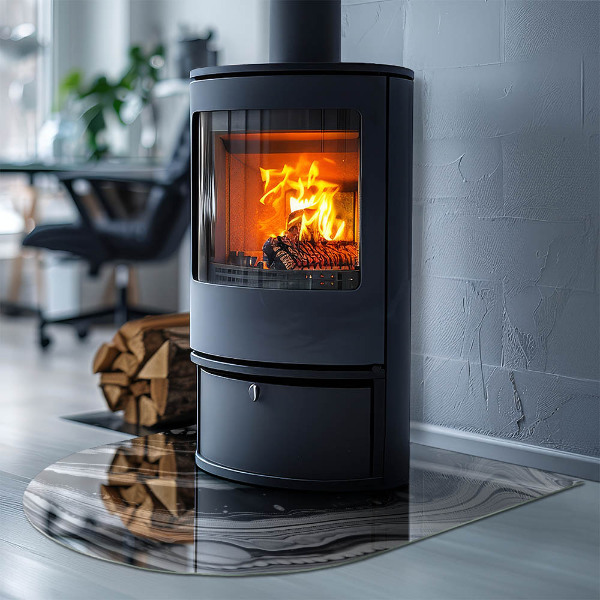 Sklo před krbovou vložku Abstraktní vlny a čáry