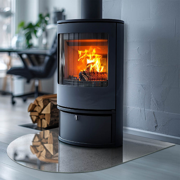 Sklo před krbovou vložku Textura surového betonu