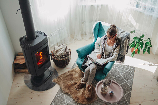 Kulatá podložka pod krbová kamna Surová povrchová textura