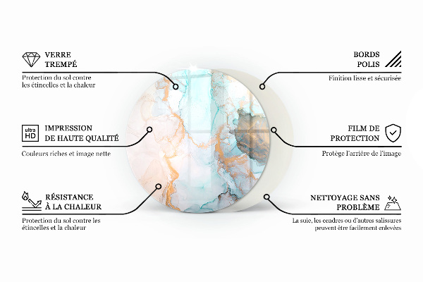 Kulaté sklo pod krbová kamna Abstraktní textura vzor