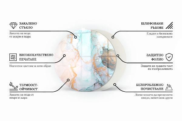 Kulatá podložka pod krbová kamna Textura surového betonu