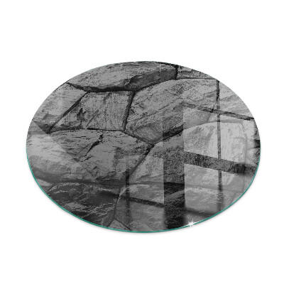Kulatá podložka pod krbová kamna Vzor z přírodního kamene