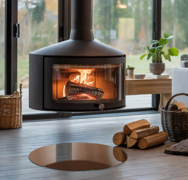 Kulaté sklo pod krbová kamna Barva Hnědá