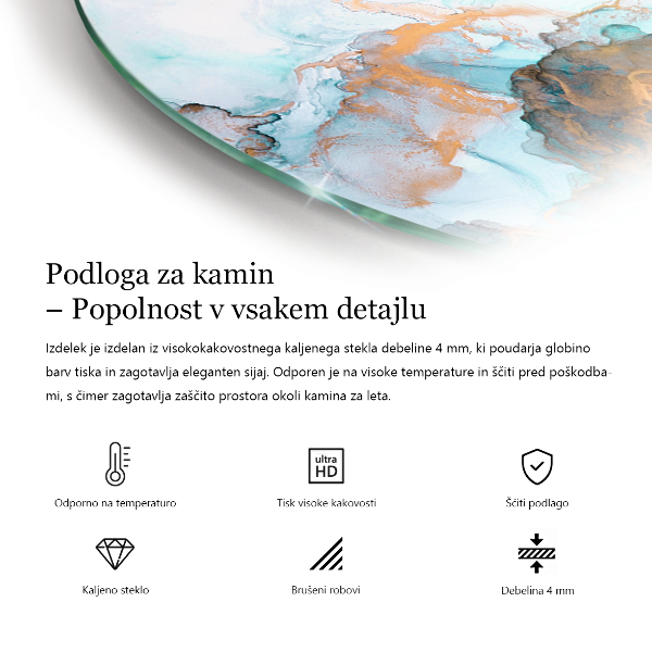 Kulatá podložka pod krbová kamna Světle krémová barva