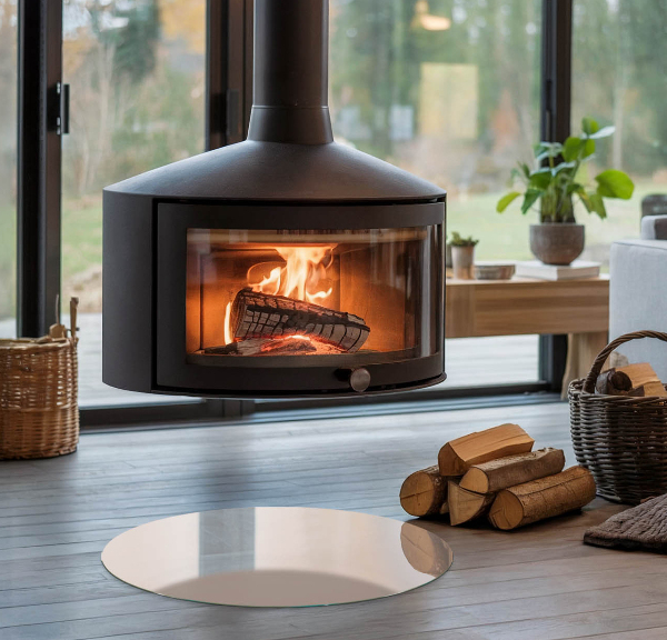 Kulatá podložka pod krbová kamna Barva světle hnědá