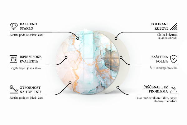 Kulatá podložka pod krbová kamna Barva Světle růžová