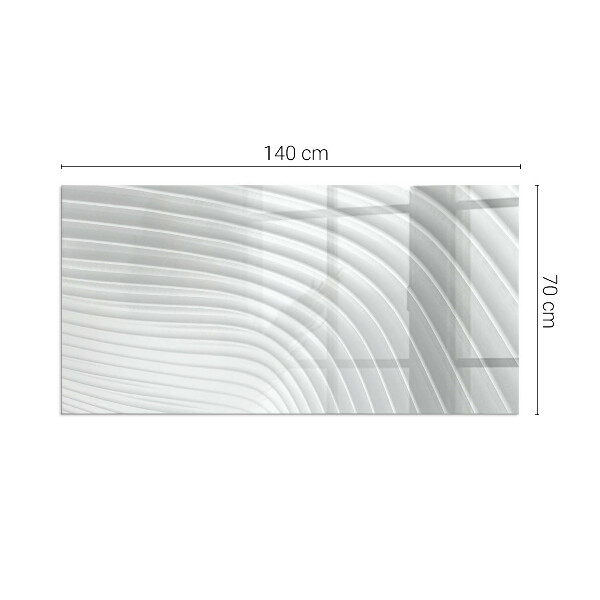 Obdélníkové tvrzené sklo pod krbová kamna Vlny jemných linií