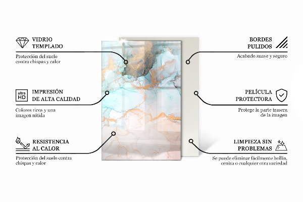 Obdélníkové tvrzené sklo pod krbová kamna Abstraktní oblak pevných látek
