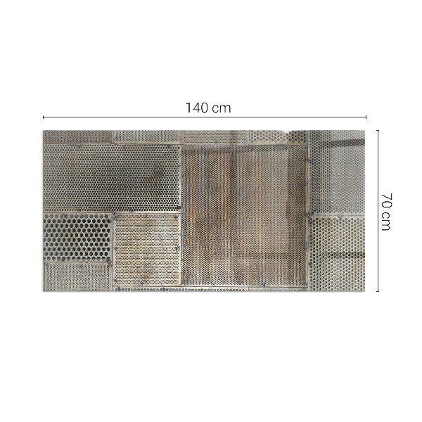 Obdélníkové sklo před krb Vzor perforovaného plechu