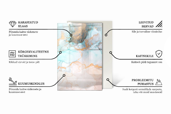 Obdélníkové tvrzené sklo pod krbová kamna Desky v různých odstínech