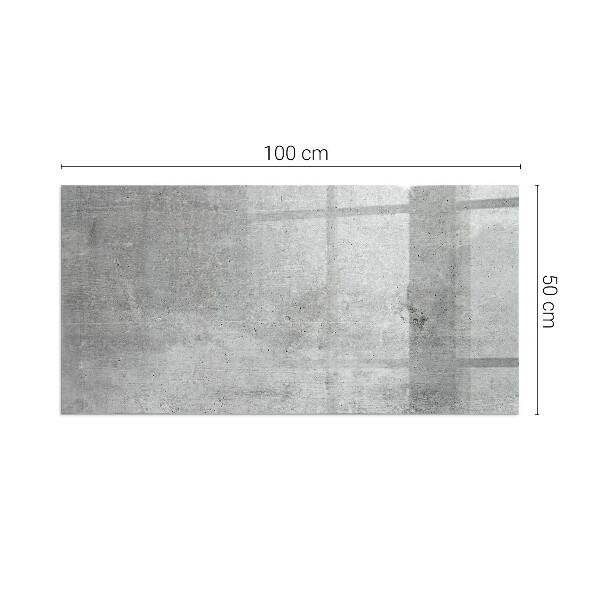 Obdélníkové sklo před krb Textura surového betonu