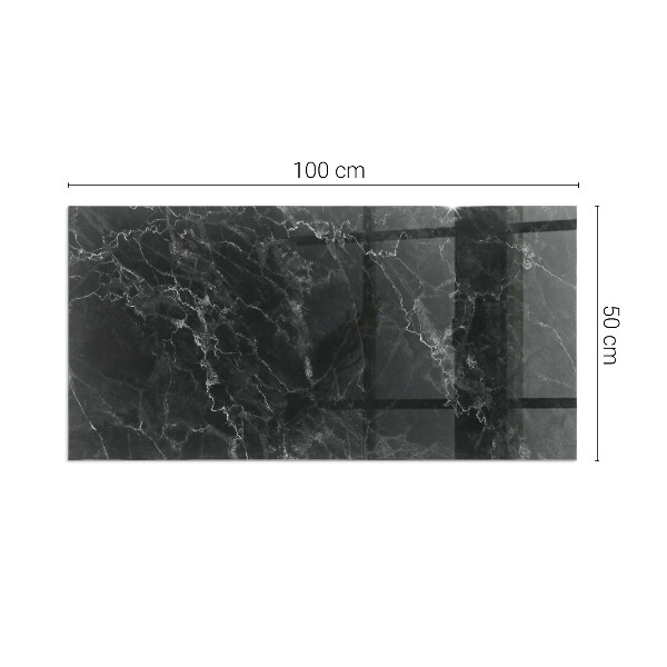 Obdélníkové sklo před krb Elegantní mramorový vzor