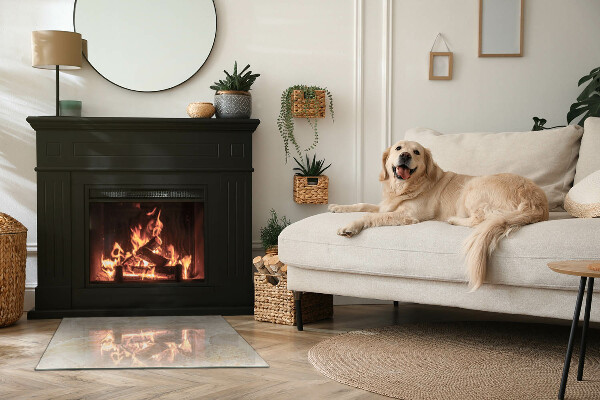 Obdélníkové sklo před krb Vzor z přírodního kamene