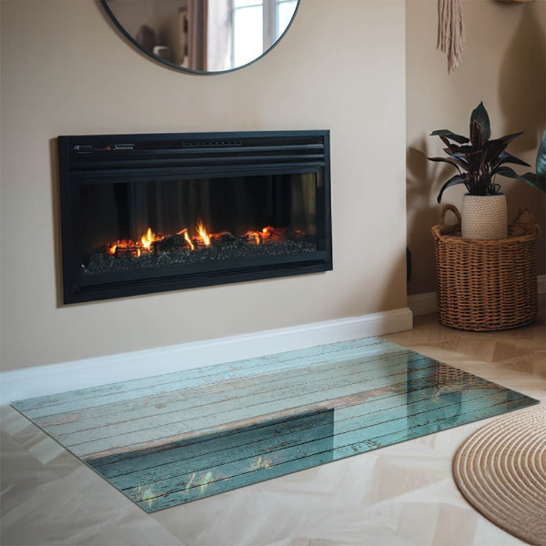 Obdélníkové sklo před krb Rustikální styl prken