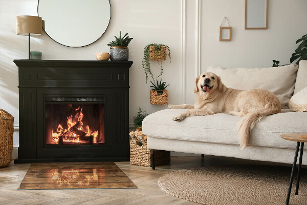 Obdélníkové tvrzené sklo pod krbová kamna Dřevěná deska s obilím