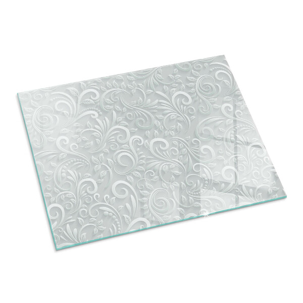 Obdélníkové tvrzené sklo pod krbová kamna Elegantní rostlinný vzor