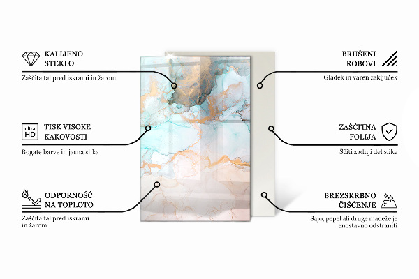 Obdélníkové sklo před krb Abstraktní geometrický vzor