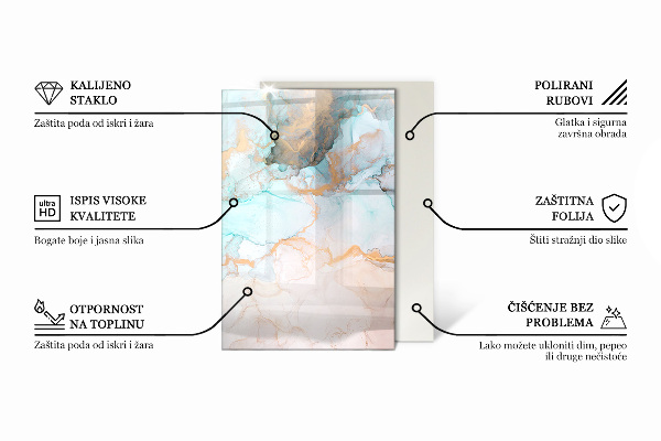 Obdélníkové sklo před krb 3D geometrický vzor