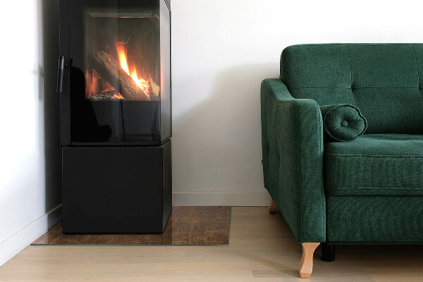 Obdélníkové sklo před krb Rez textury na pozadí