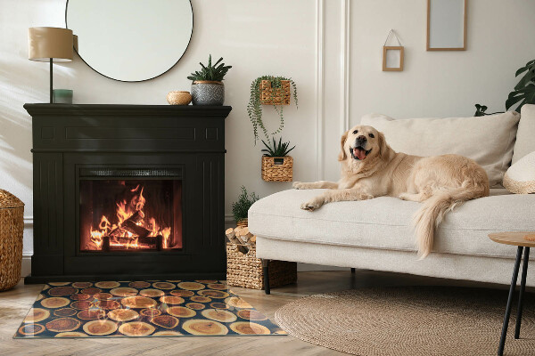 Obdélníkové sklo před krb Krabice s řezaným dřevem