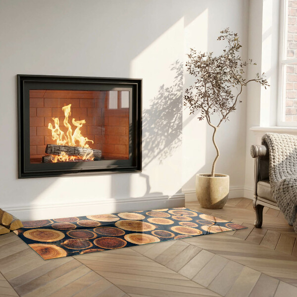 Obdélníkové sklo před krb Krabice s řezaným dřevem